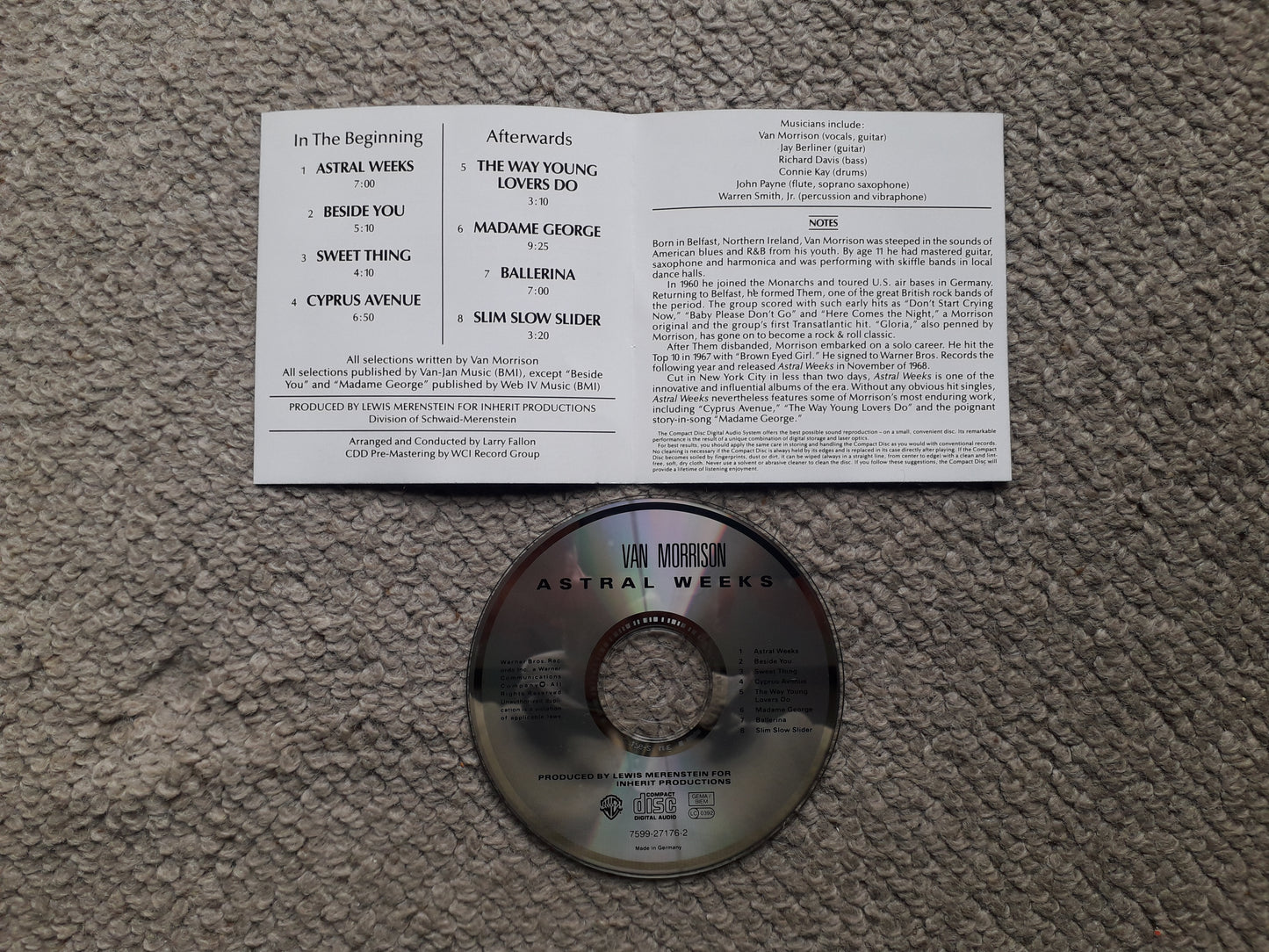 Van Morrison-Astral Weeks CD (7599-27176-2)