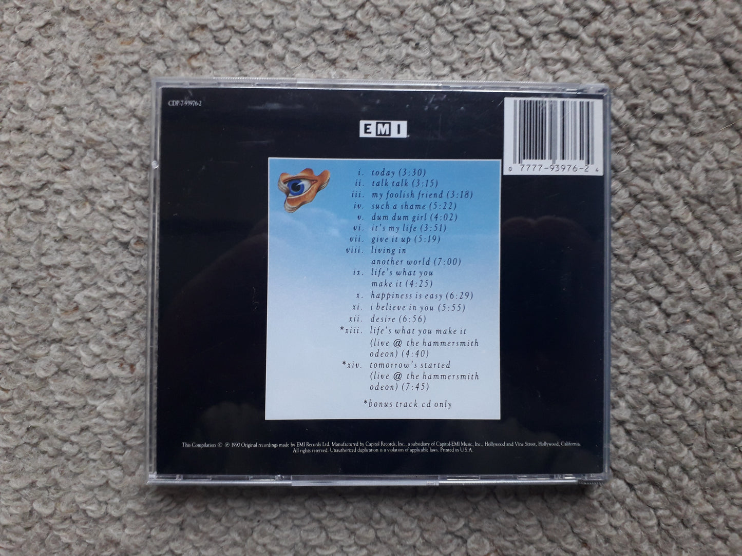 Talk Talk-Natural History (The Very Best Of Talk Talk) Extra Tracks (CDP-7-93976-2)
