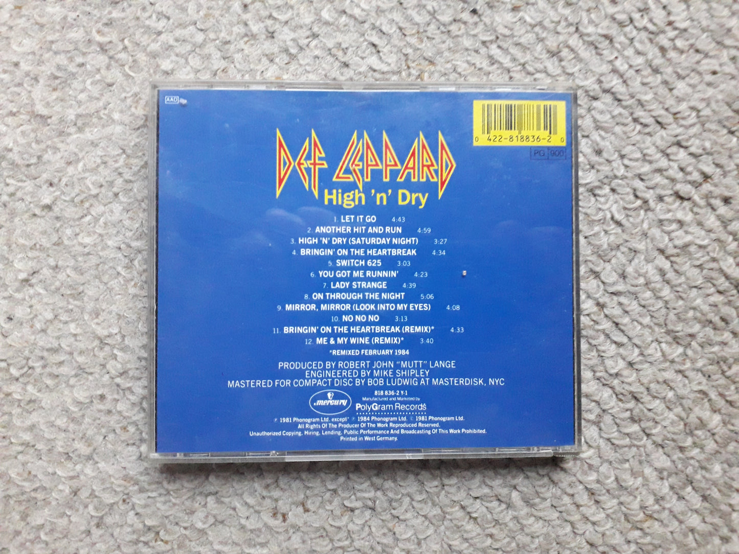 Def Leppard-High 'n' Dry CD (818 836-2)