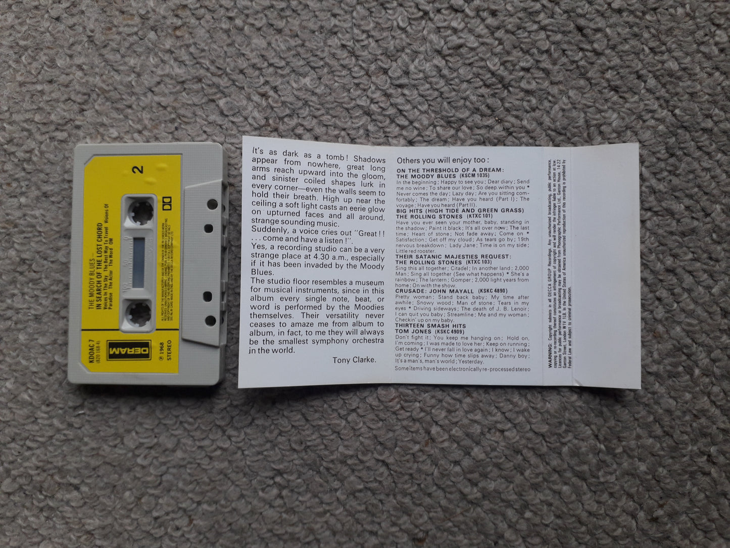The Moody Blues-In Search Of The Lost Chord Cassette (KDOAC 7)