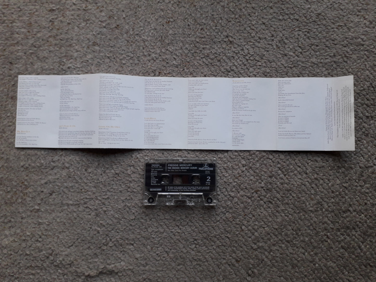 Freddie Mercury-The Freddie Mercury Album Cassette (TC-PCSD 124)