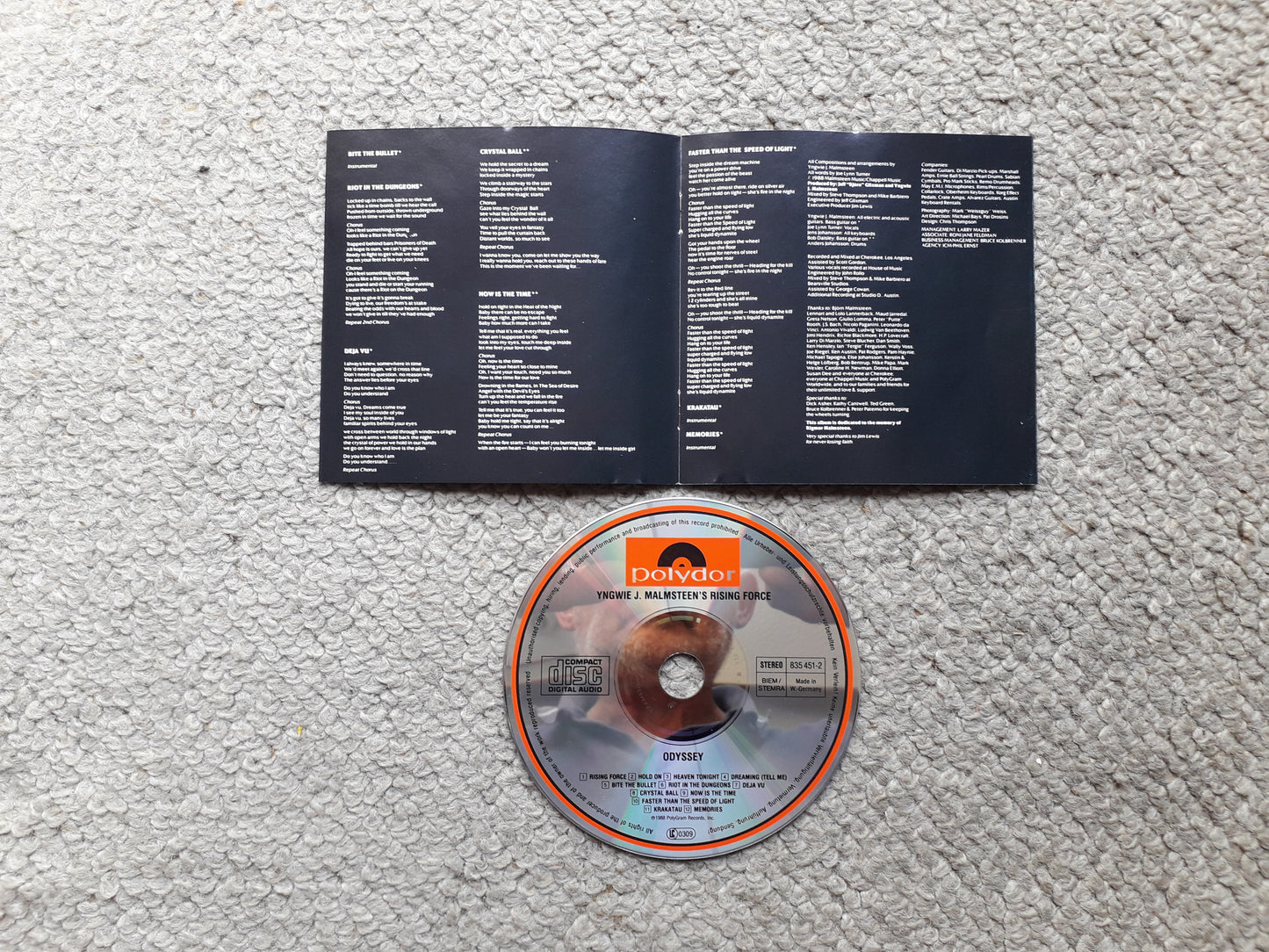 Yngwie J. Malmsteen's Rising Force – Odyssey CD (835 451-2)