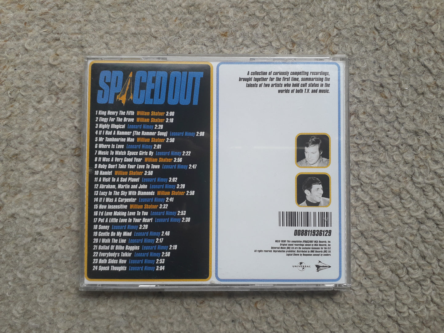 Leonard Nimoy & William Shatner – Spaced Out (The Very Best Of..) CD (MCLD 18361)