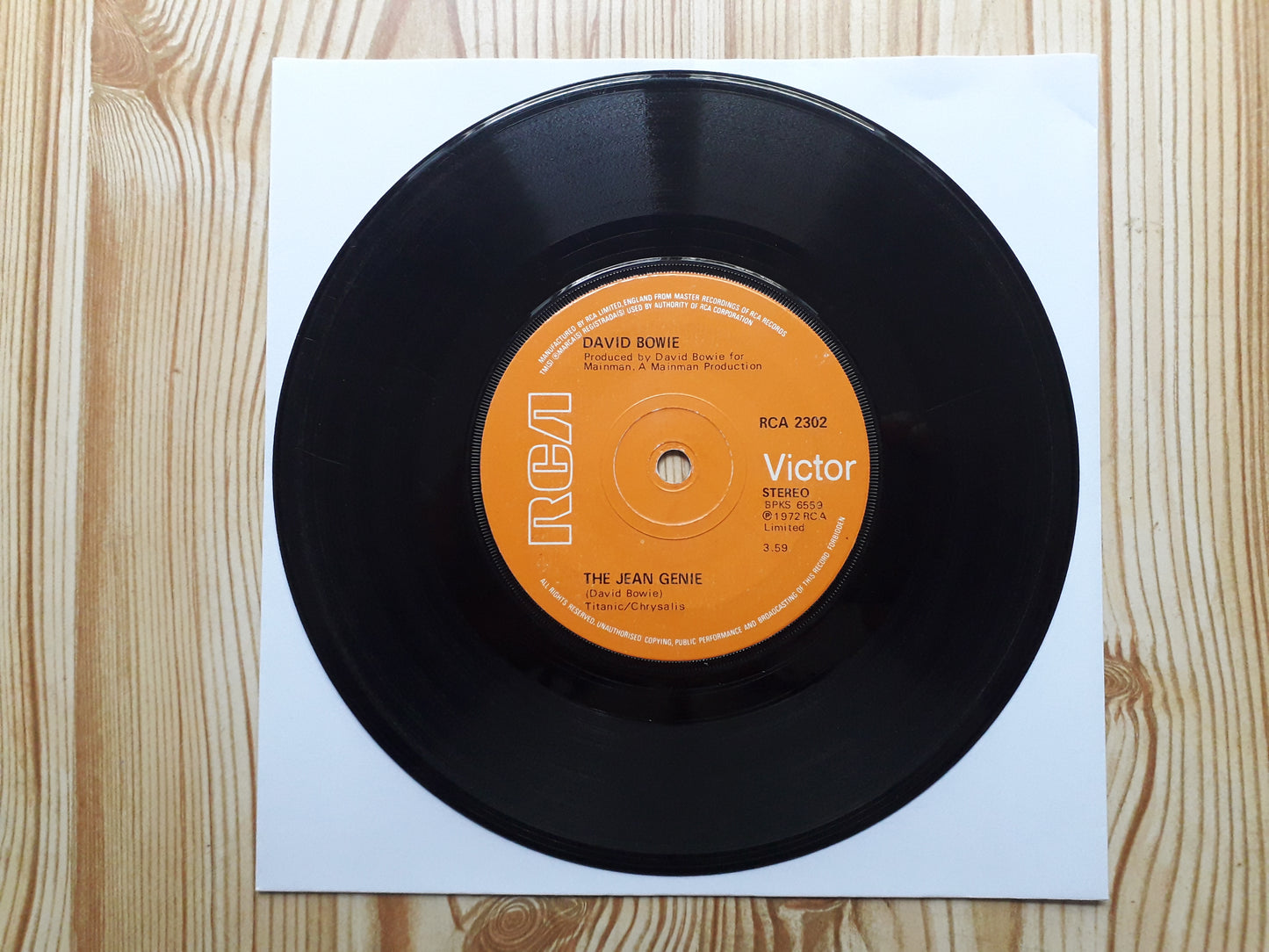 David Bowie-Ziggy Stardust/The Jean Genie 7" (RCA 2302)