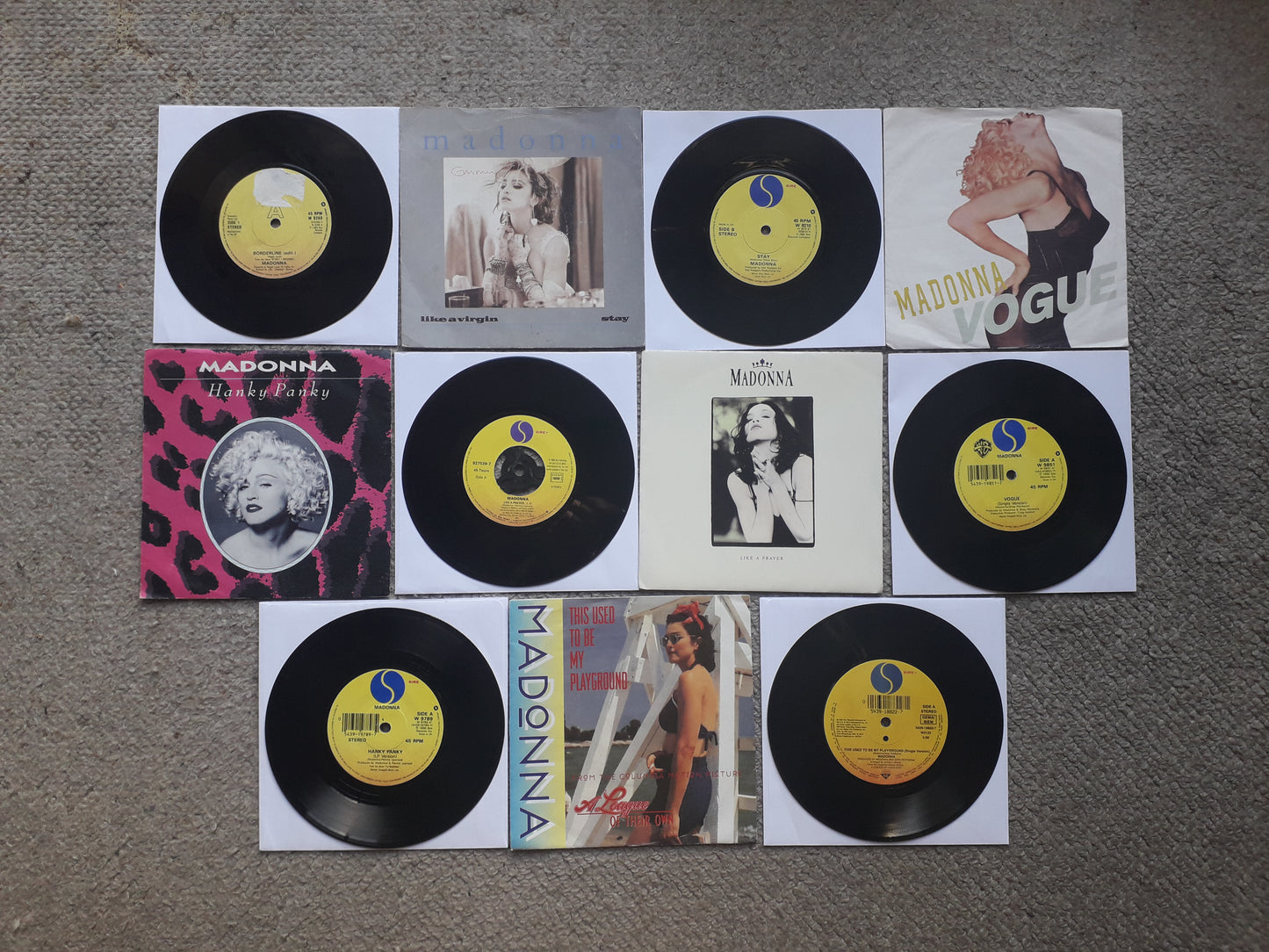 Madonna-7" Singles X6 Borderline/Virgin/Prayer/Vogue/Hanky/Playground