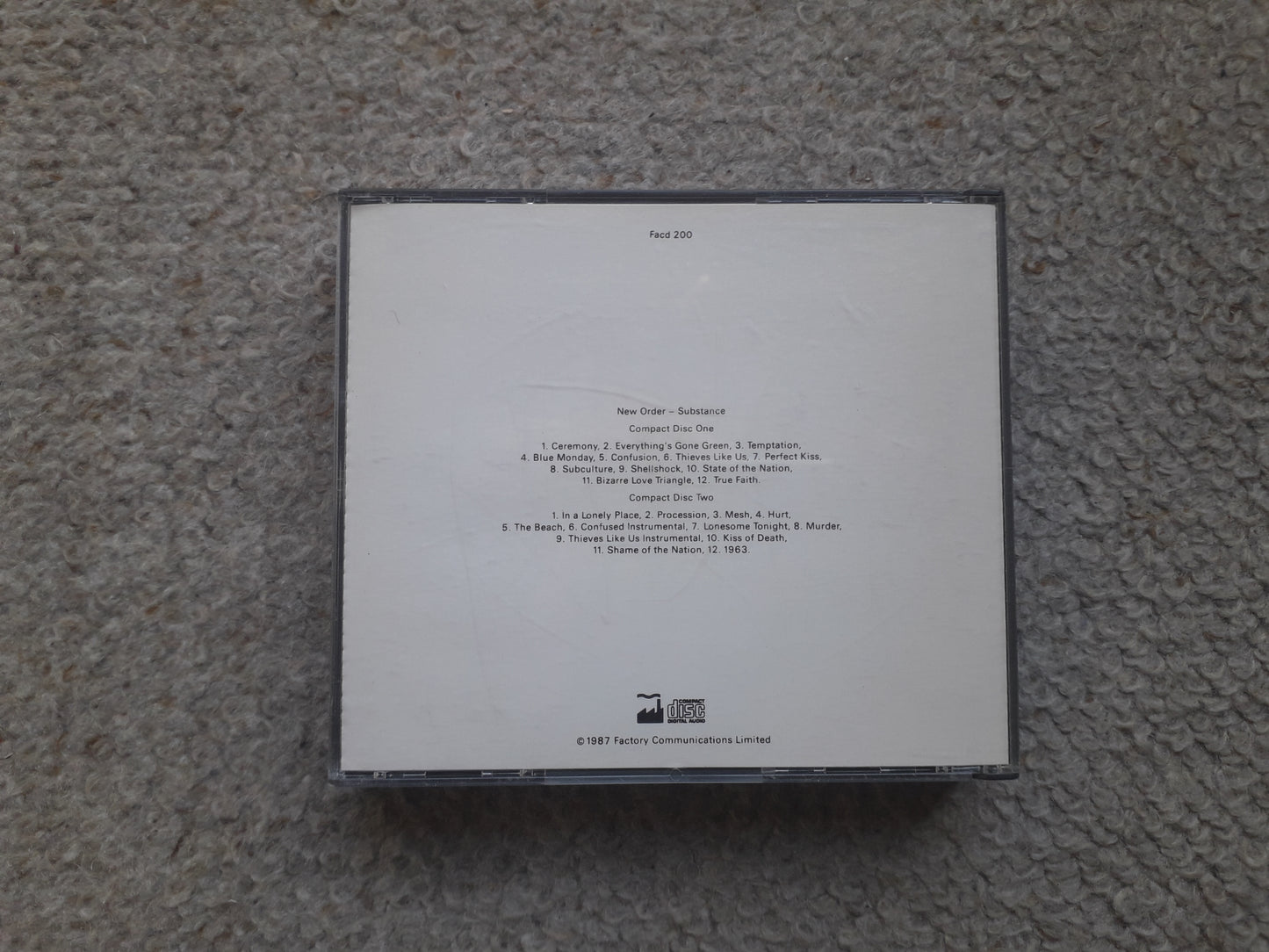 New Order-Substance 1987 Double CD (Facd 200)