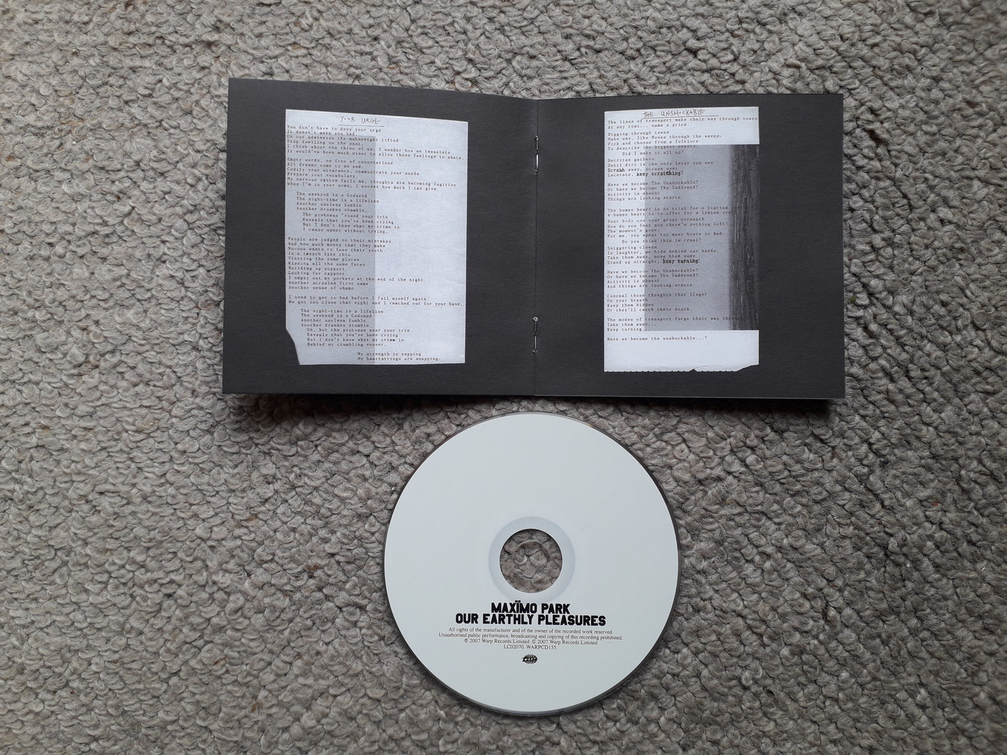 Maximo Park-Our Earthly Pleasures CD (WARPCD155)