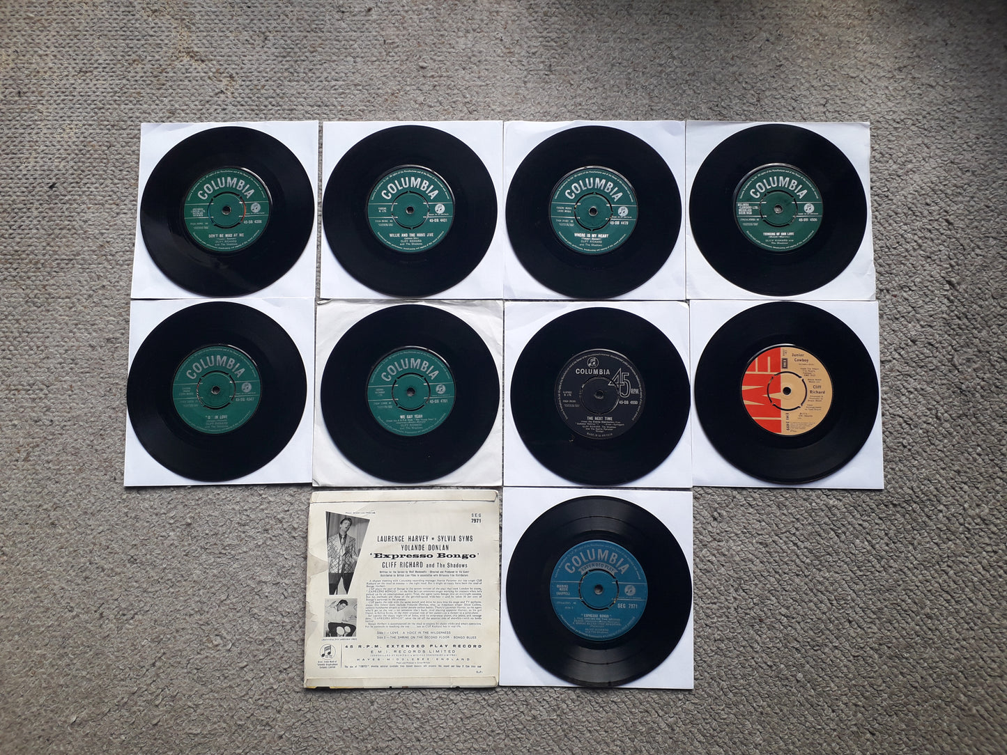 Cliff Richard-7" X9! Widerness/Fall/Tease/Nine/Love/Young/Bachelor/Bongo/Ask'