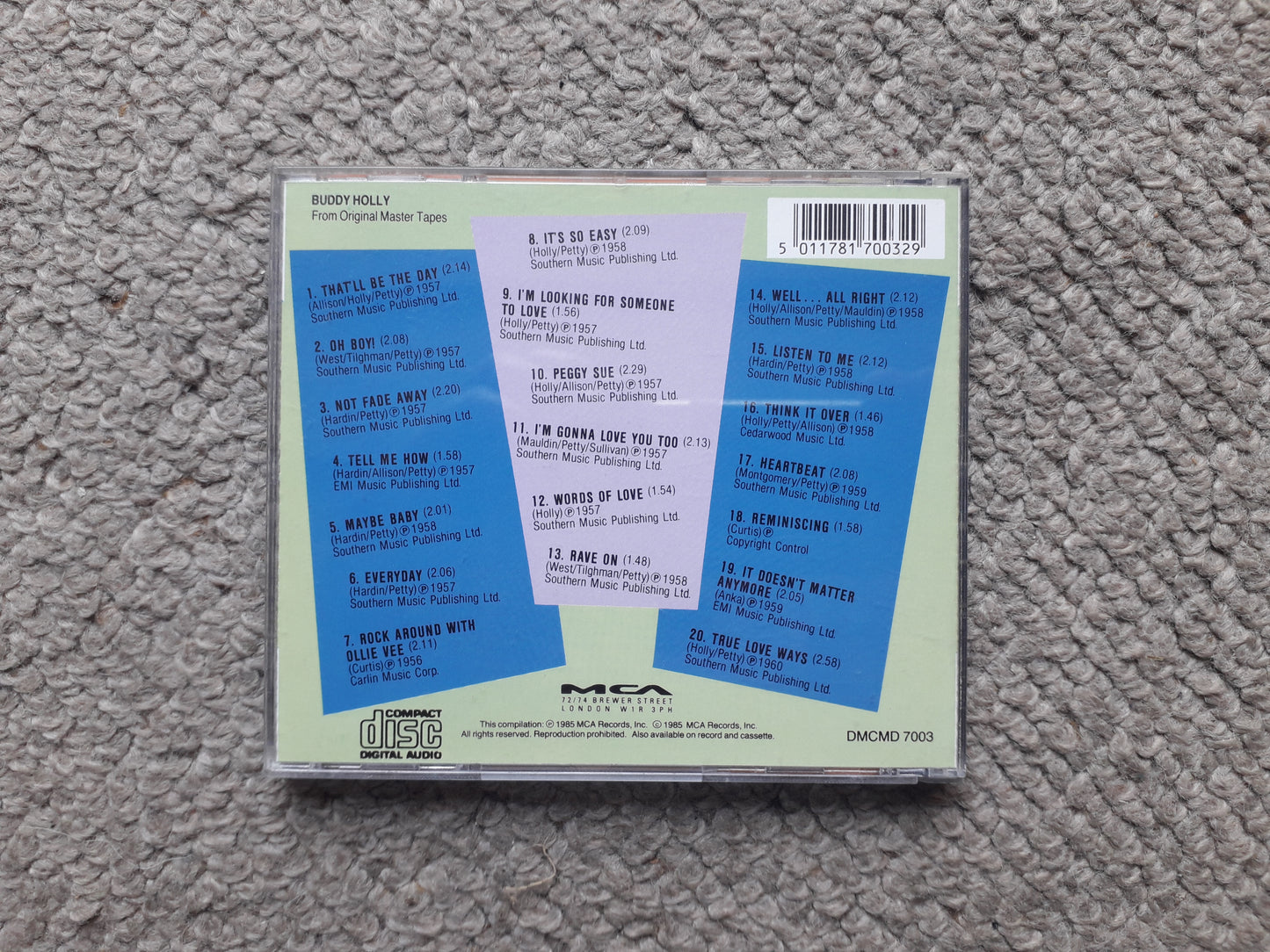 Buddy Holly-From The Original Master Tapes CD (DMCMD 7003)