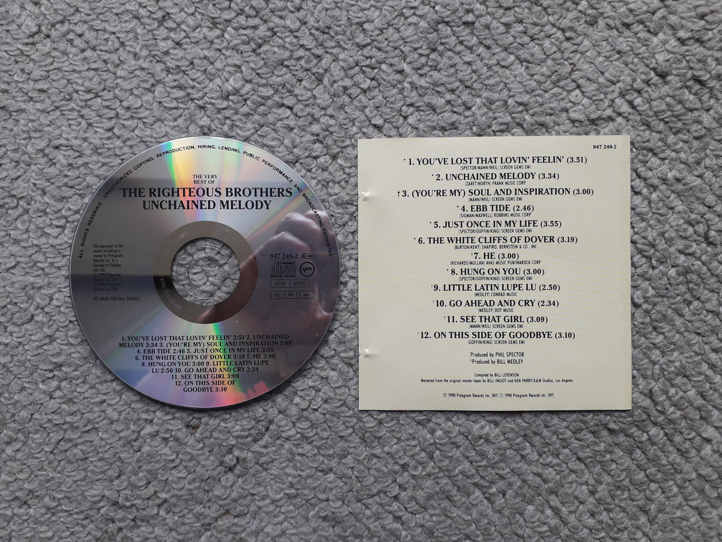 Righteous Brothers – The Very Best Of The Righteous Brothers - Unchained Melody CD (847 248-2)