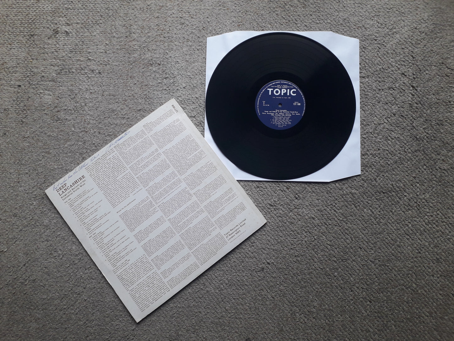 Various – Deep Lancashire Songs And Ballads Of The Industrial North West LP Signed