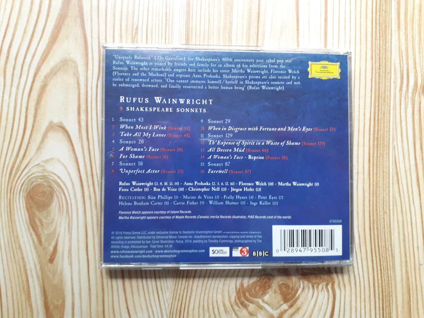 Rufus Wainwright–Take All My Loves-9 Shakespeare Sonnets CD (4795508)