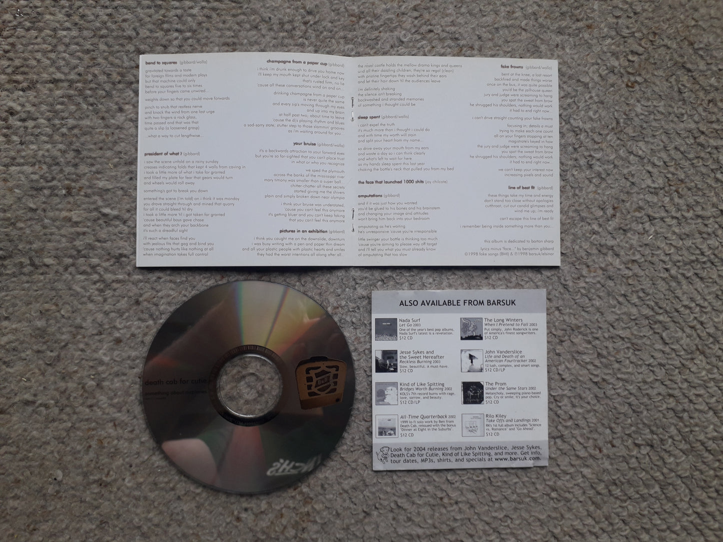 Death Cab For Cutie-Something About Airplanes CD (els071/krang005) 1998
