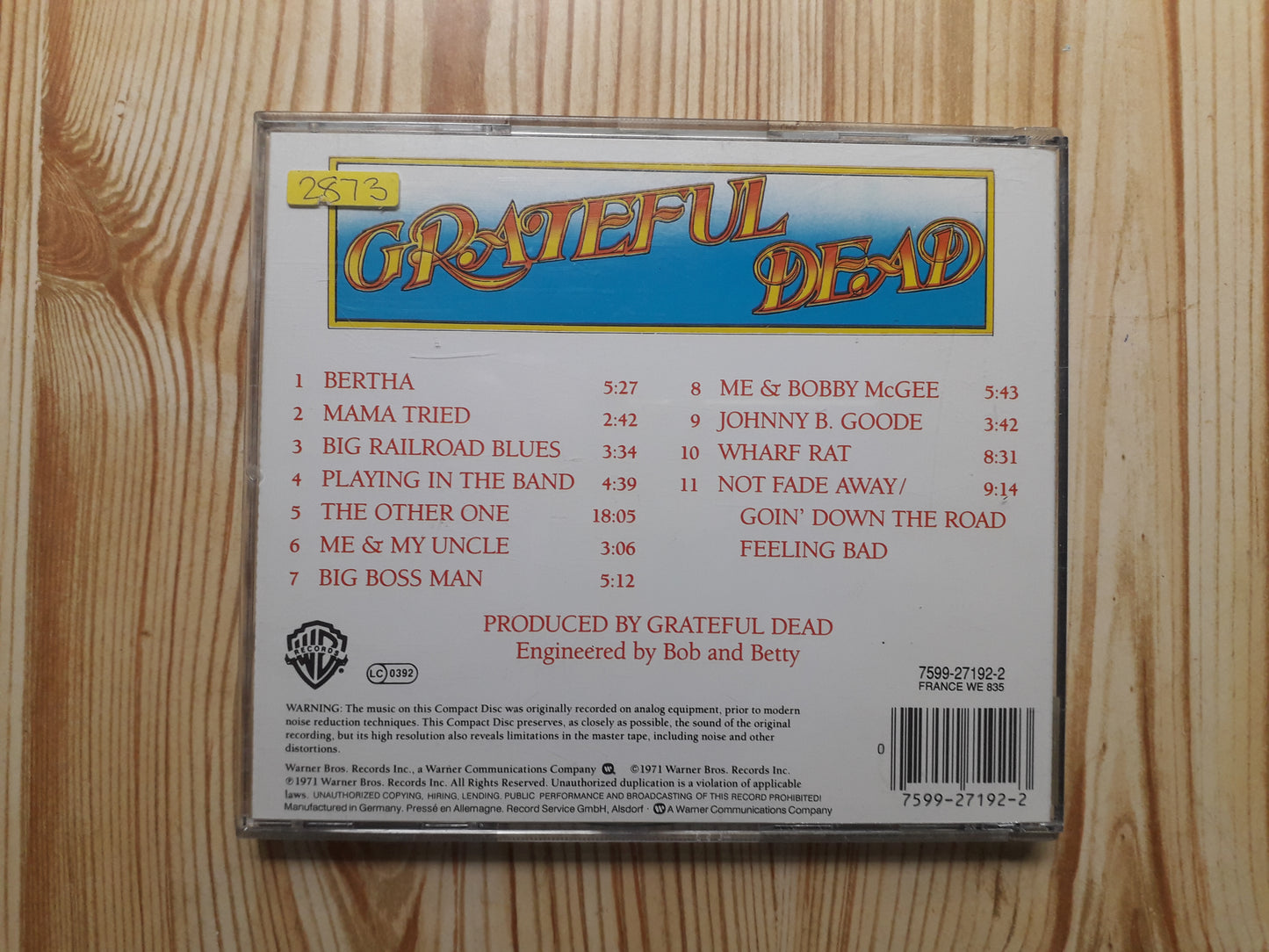 Grateful Dead-Grateful Dead CD (7599-27192-2)