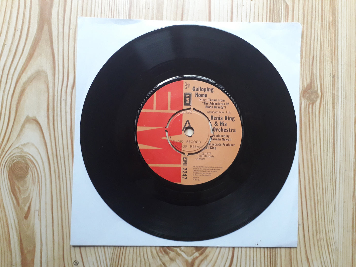 Denis King & His Orchestra*–Galloping Home 7" Promo (EMI 2247)