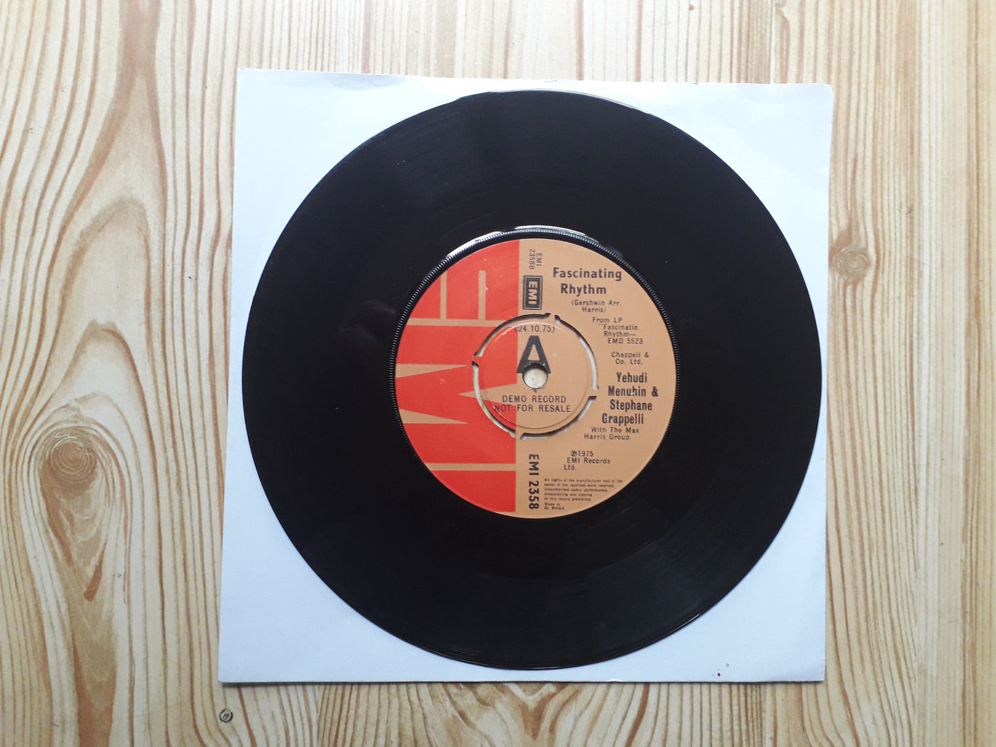 Yehudi Menuhin & Stéphane Grappell –Just One Of Those Things 7" Promo (EMI 2358)