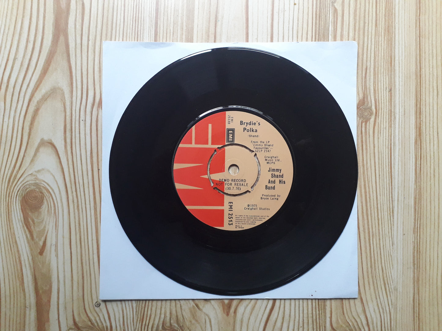 Jimmy Shand And His Band–Bluebell Polka 7" Promo (EMI 2513)