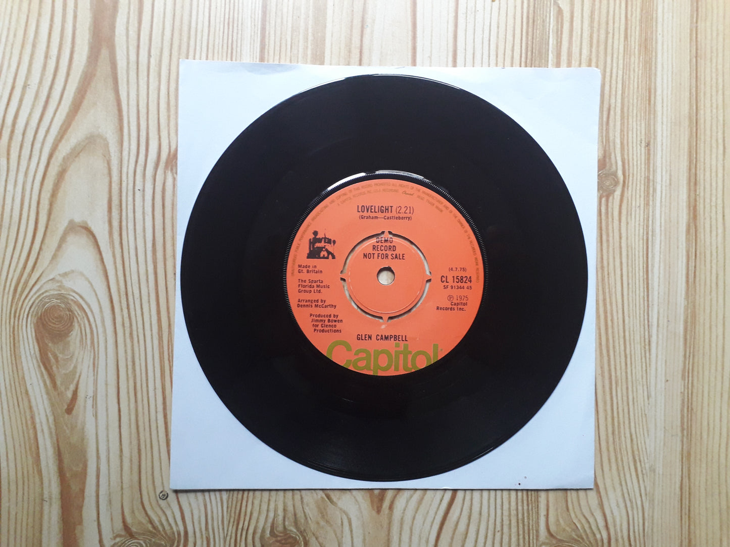 Glen Campbell–Rhinestone Cowboy 7" Promo (CL 15824)