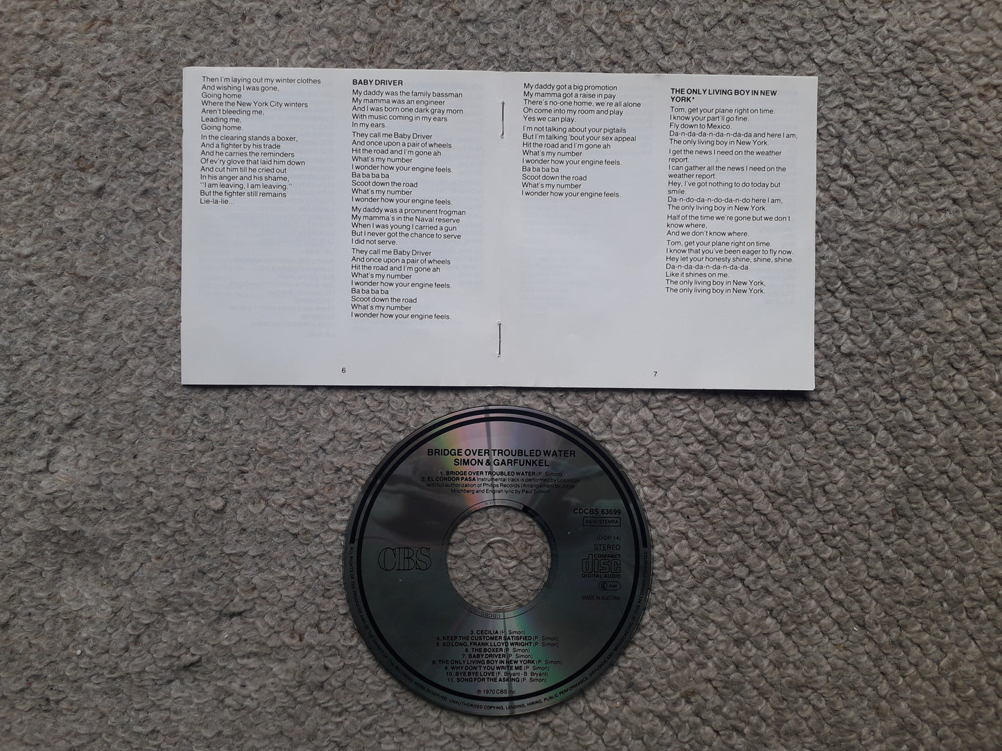 Simon & Garfunkel-Bridge Over Troubled Water CD (CDCBS 63699)