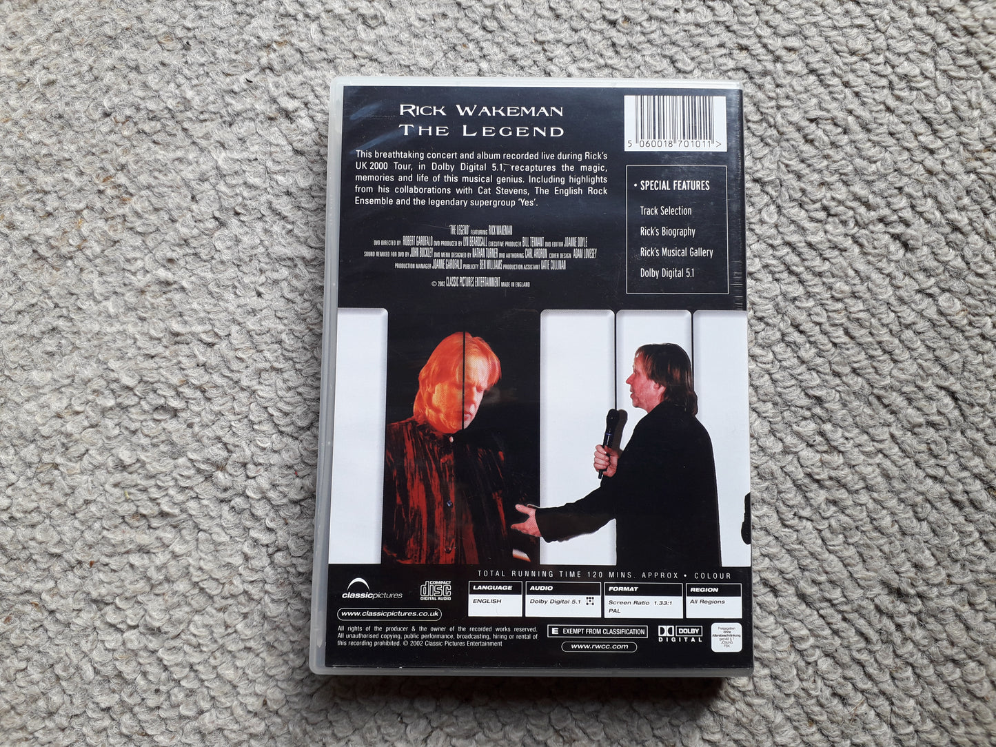 Rick Wakeman-The Legend 'Live In Concert 2000' DVD + Bonus CD (DVD1001X)