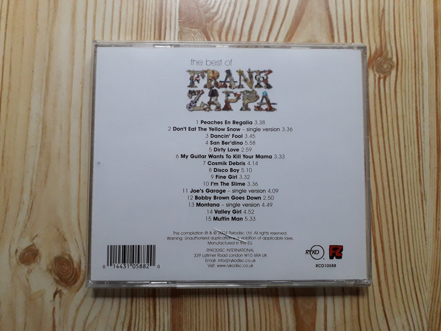 Frank Zappa-The Best Of Frank Zappa CD (RCD10588)