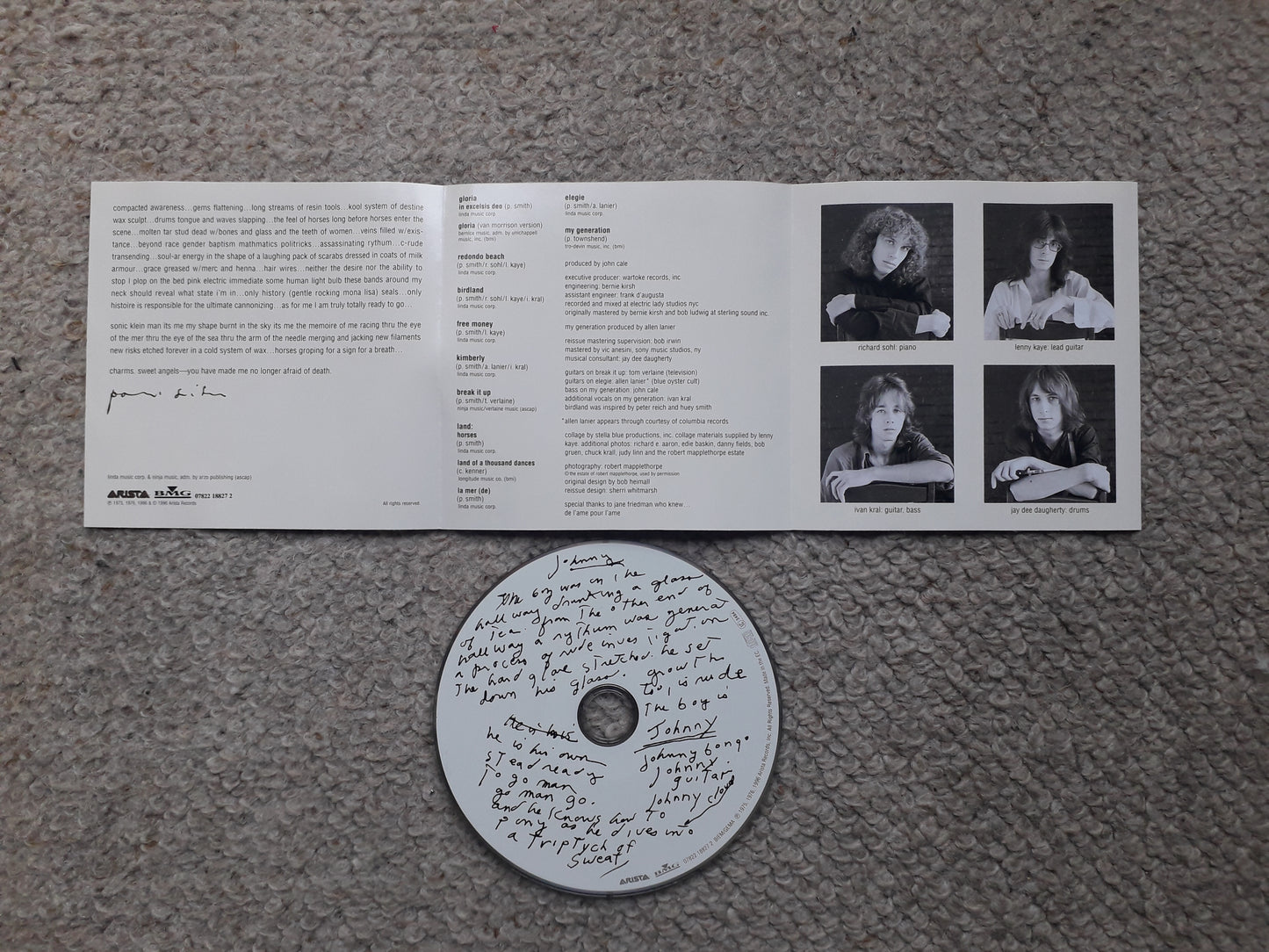 Patti Smith-Horses Remastered CD (07822 18827 2) Extra Track