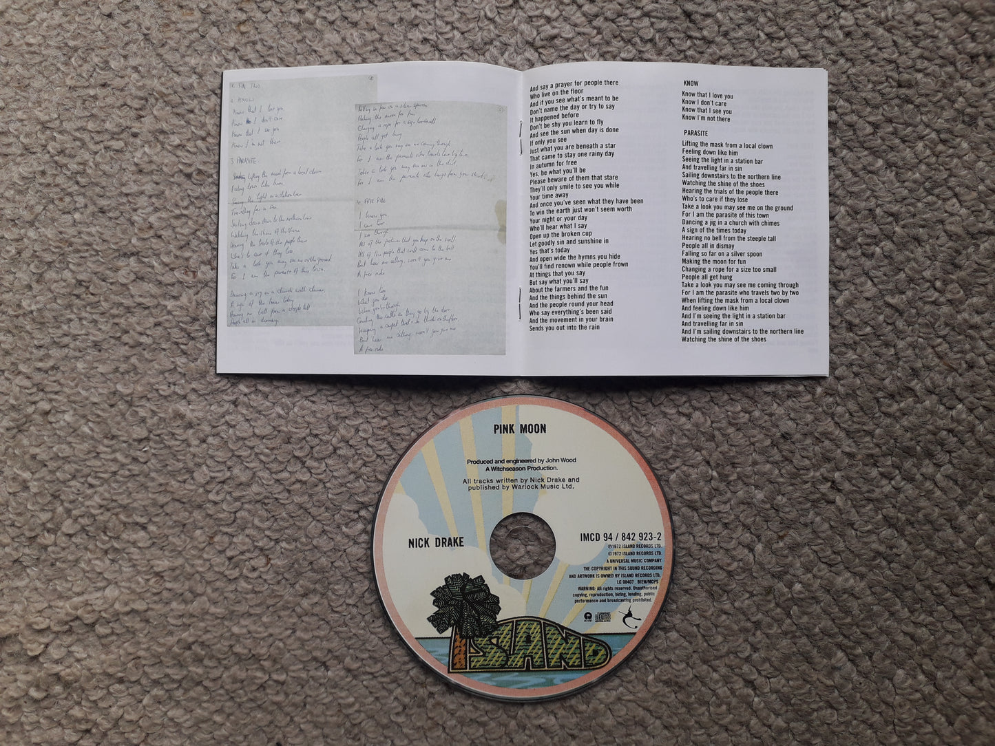 Nick Drake-Pink Moon CD (IMCD 94/842 923-2)