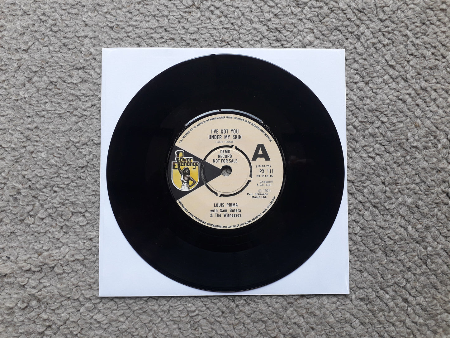 Louis Prima With Sam Butera & The Witnesses‎–I've Got You Under My Skin 7" Promo (PX 111)