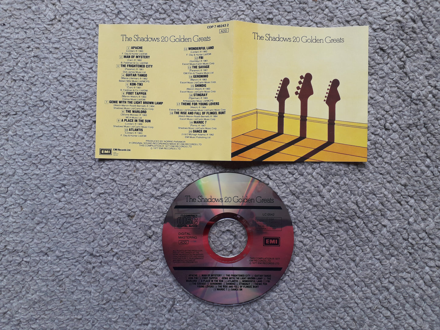 Shadows-20 Golden Greats CD (CDP 7 46243 2)