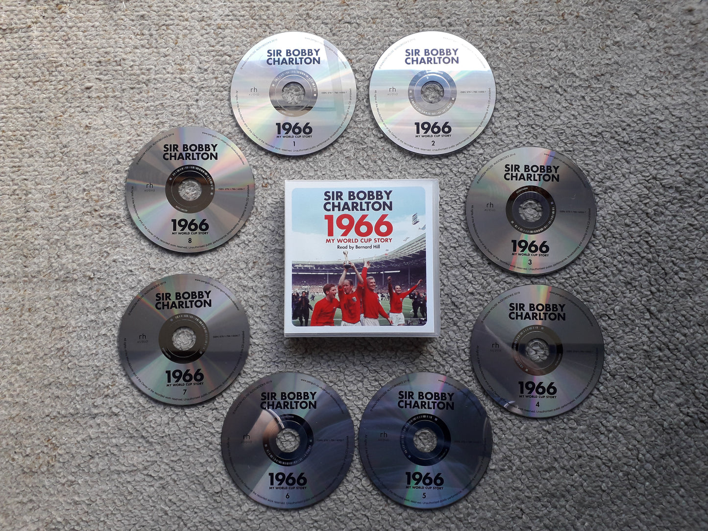 Sir Bobby Charlton-1966 My World Cup Story Read By Bernard Hill 8 X CD Audio Set