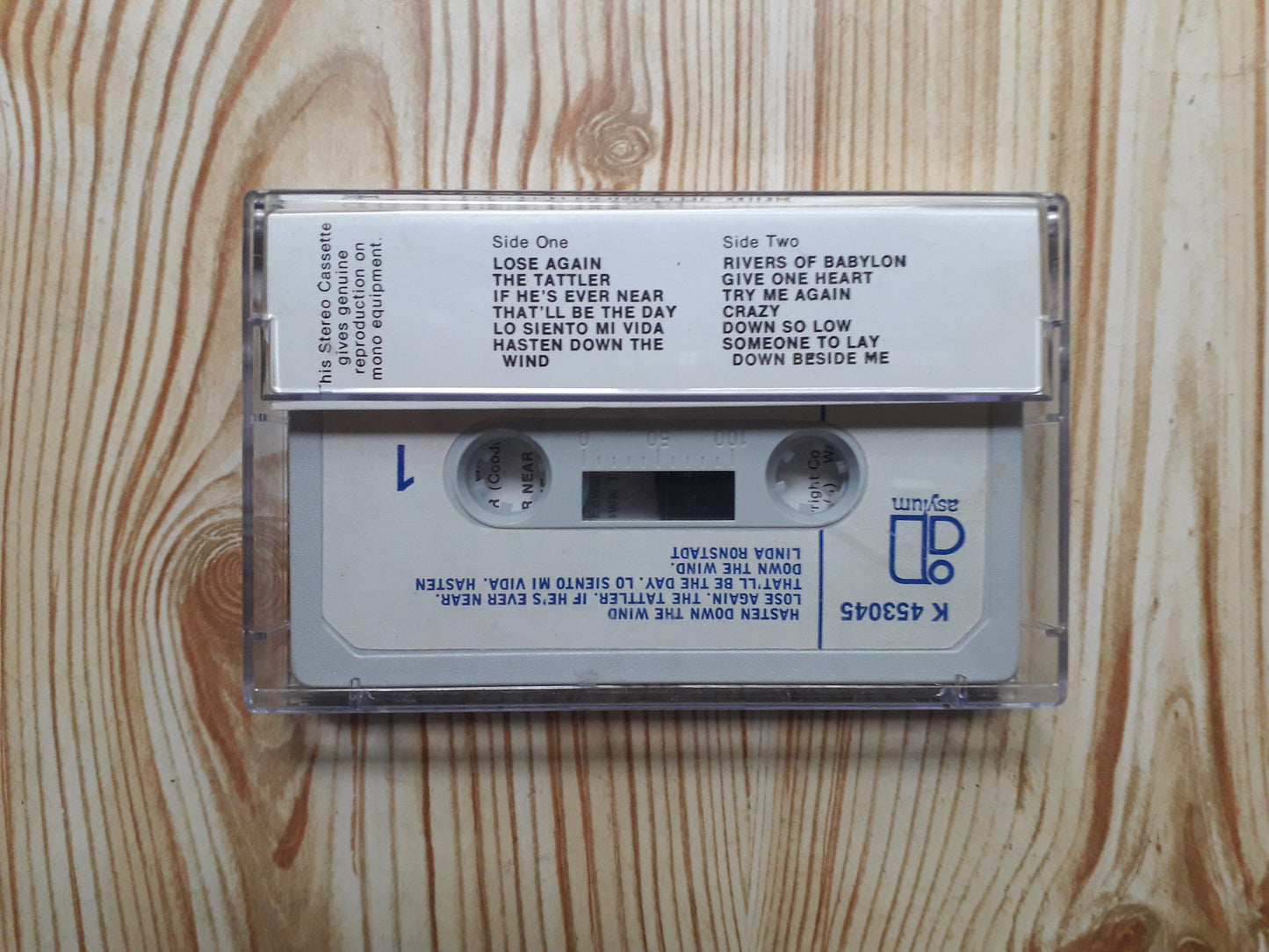 Linda Ronstadt-Hasten Down The Wind Cassette (K 453045)