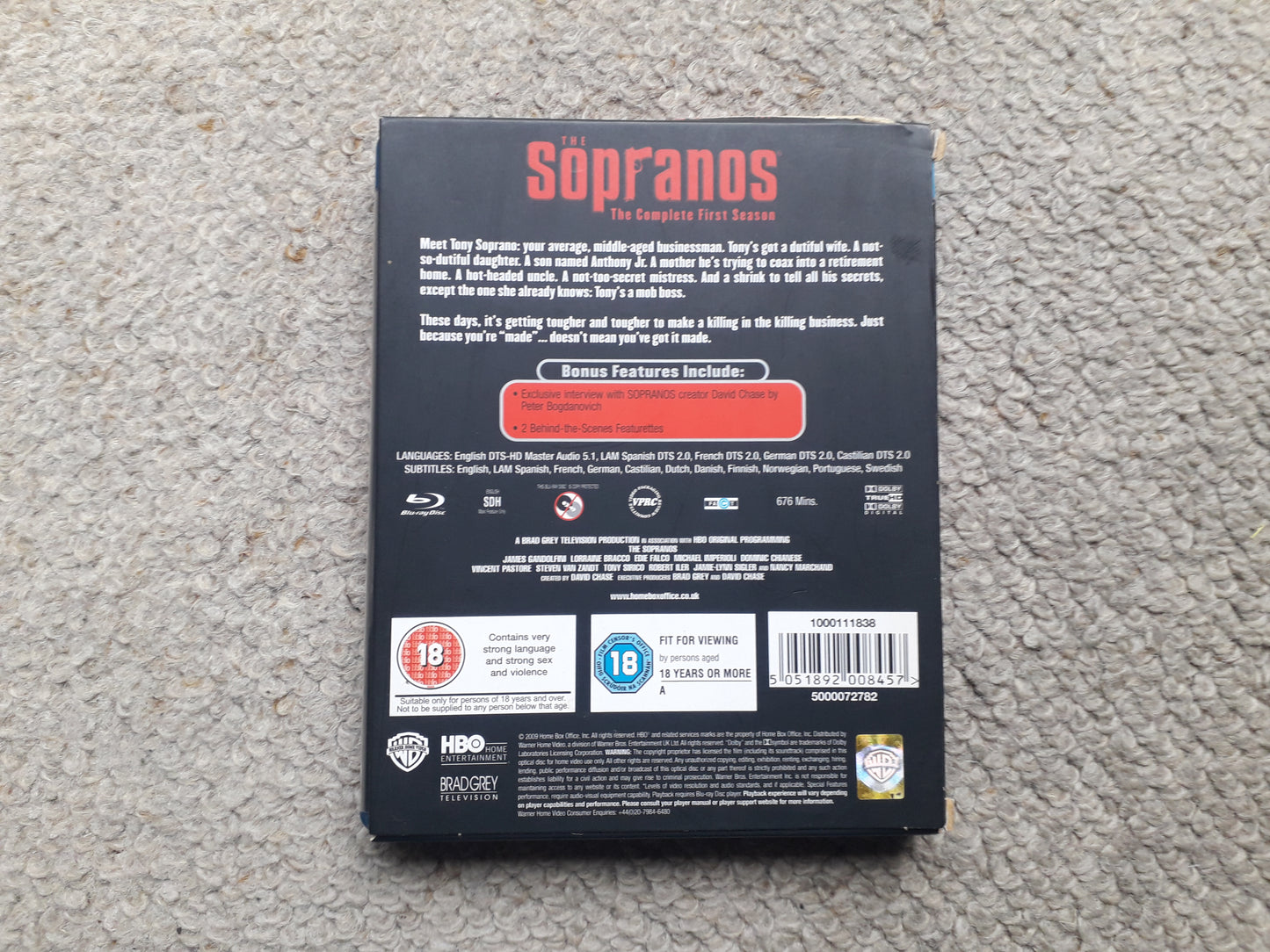 Sopranos The Complete First Series Blu-Ray Five Disc Set