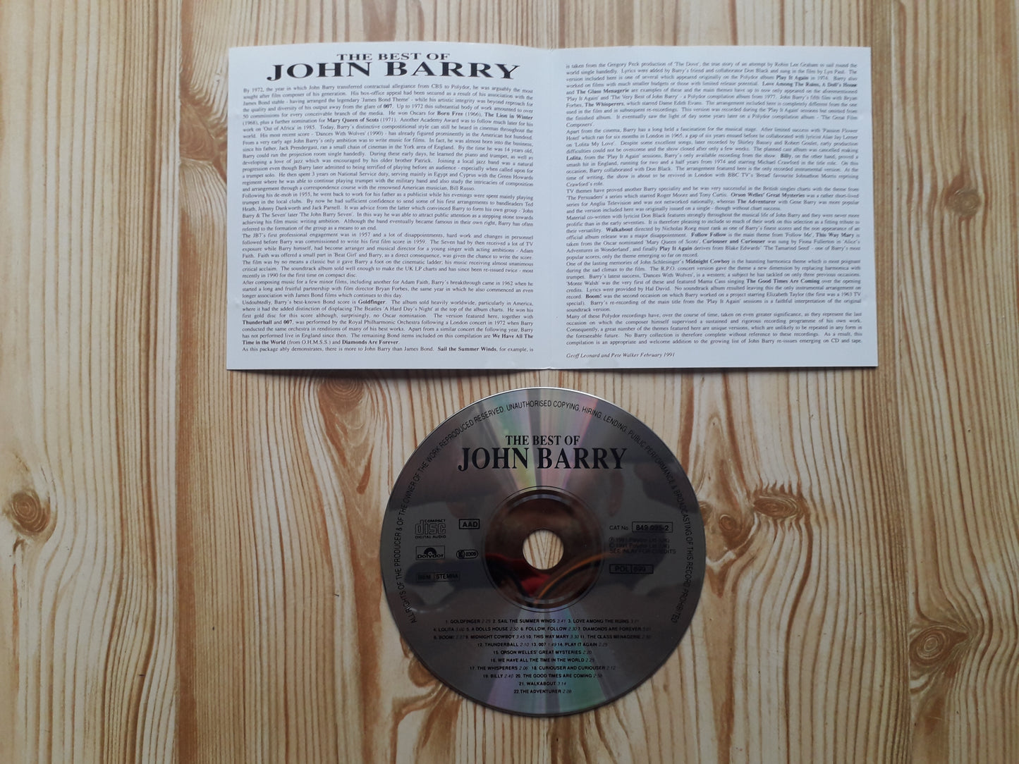John Barry-The Best Of John Barry CD (849 095-2)