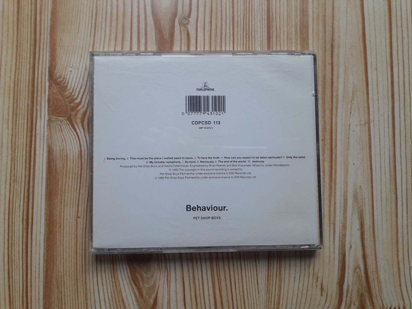 Pet Shop Boys-Behaviour CD (CDPCSD 113)
