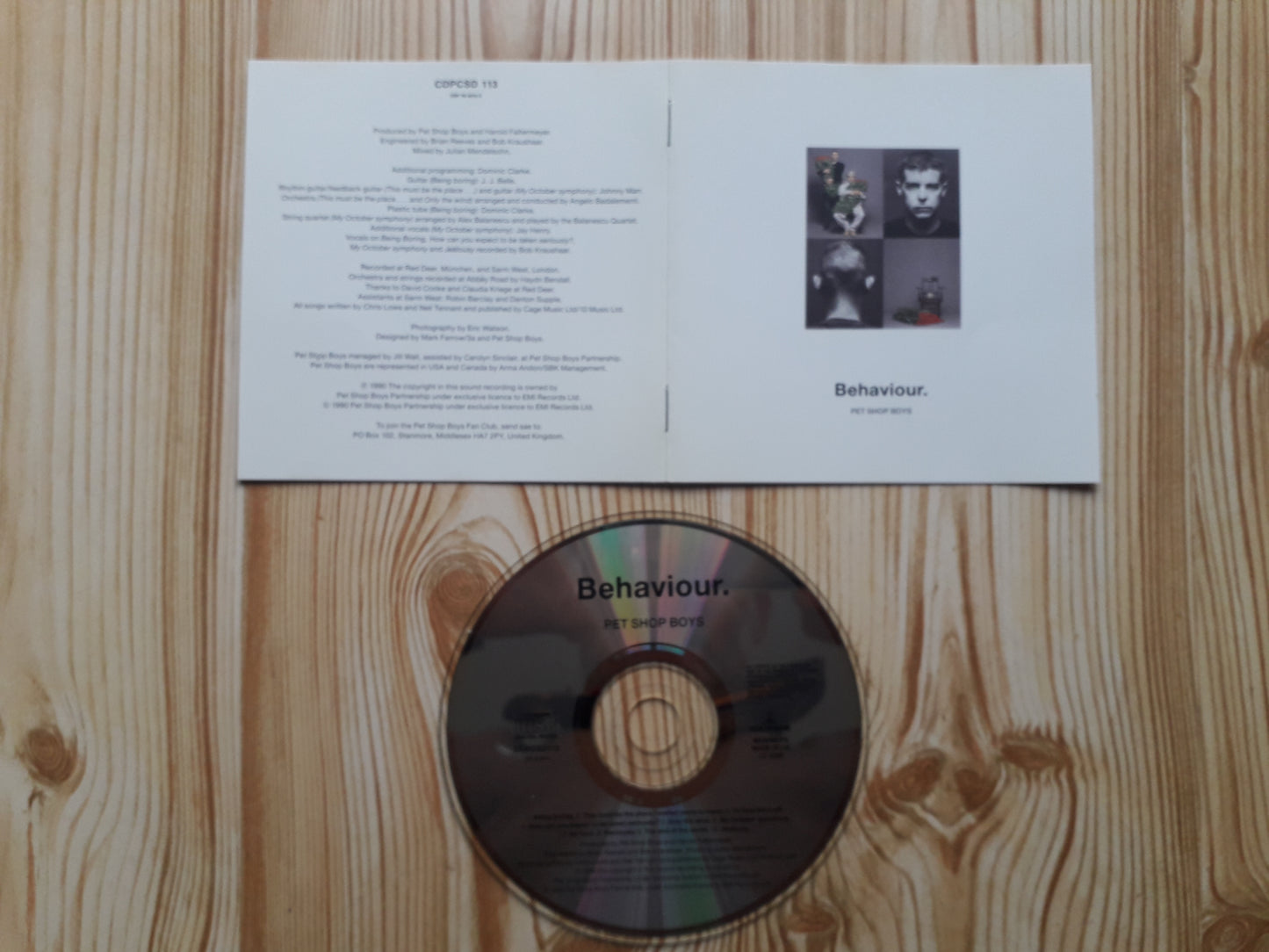 Pet Shop Boys-Behaviour CD (CDPCSD 113)