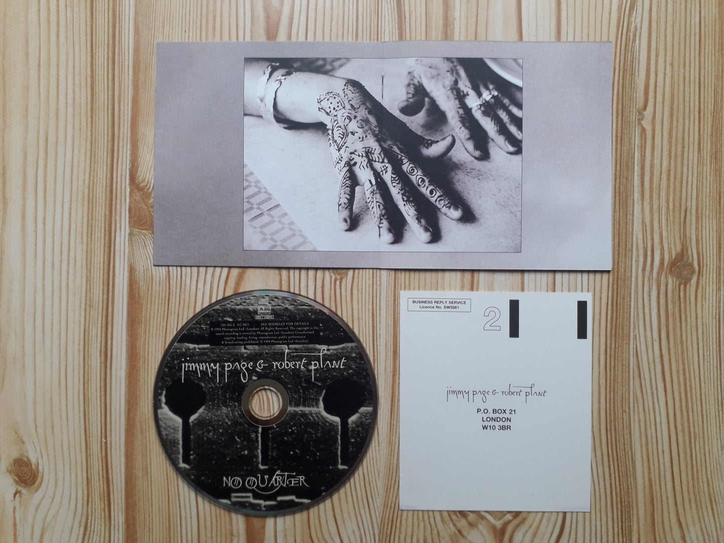 Jimmy Page & Robert Plan –No Quarter: Jimmy Page & Robert Plant Unledded CD (526 362-2)