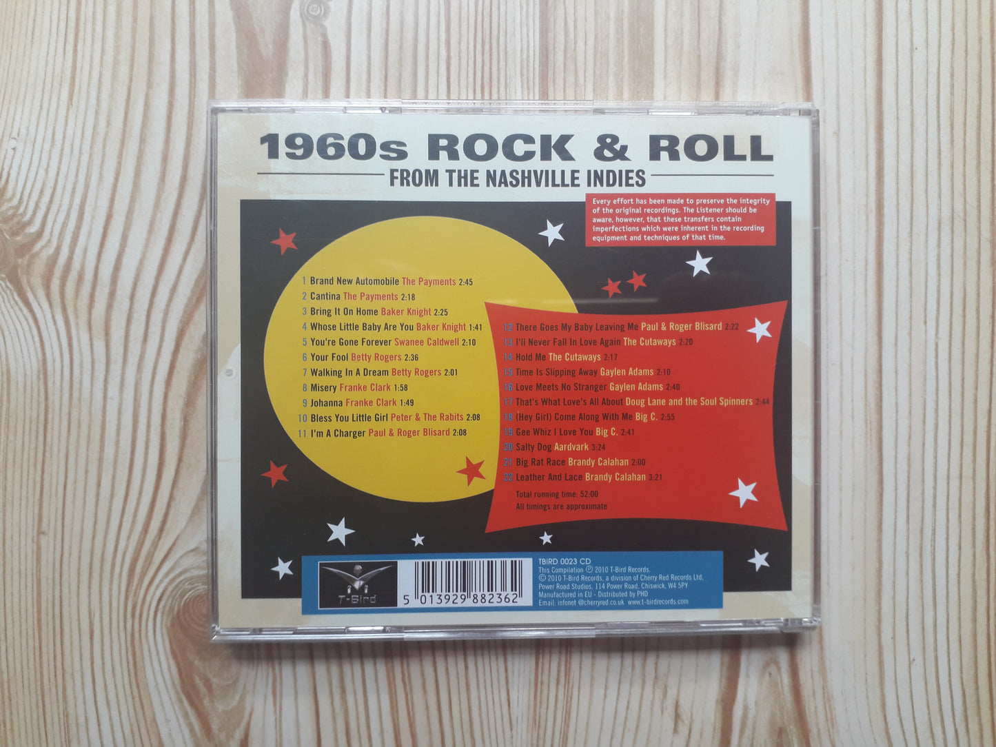 Various–1960s Rock & Roll From The Nashville Indies CD (TBIRD 0023 CD)