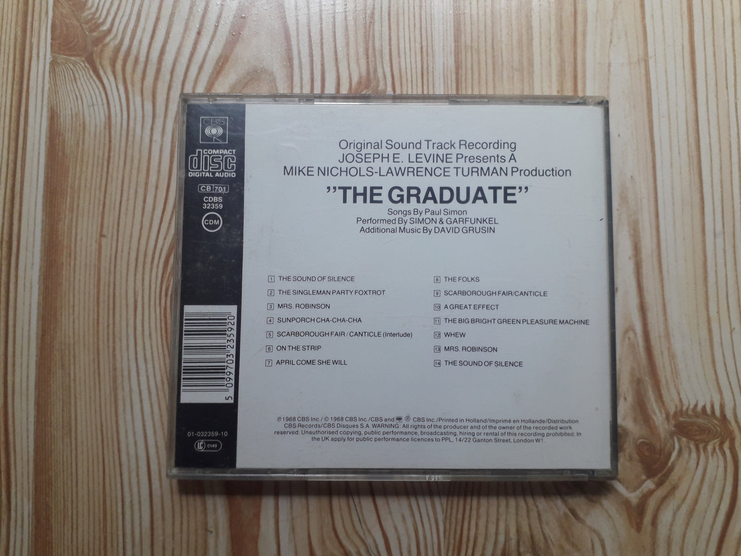 Simon & Garfunkel–The Graduate (Original Sound Track Recording) CD (CDCBS 32359)
