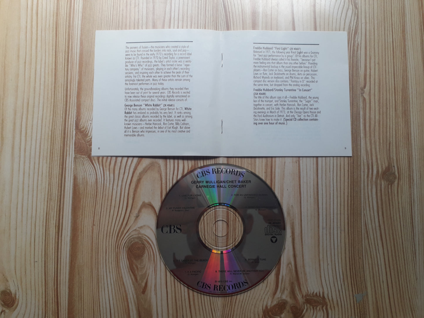 Gerry Mulligan / Chet Baker–Carnegie Hall Concert CD (ZK 40689)