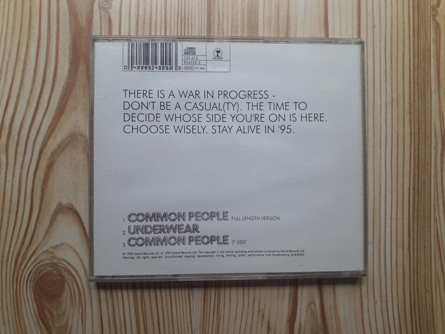 Pulp-Common People CD EP (CID 613)