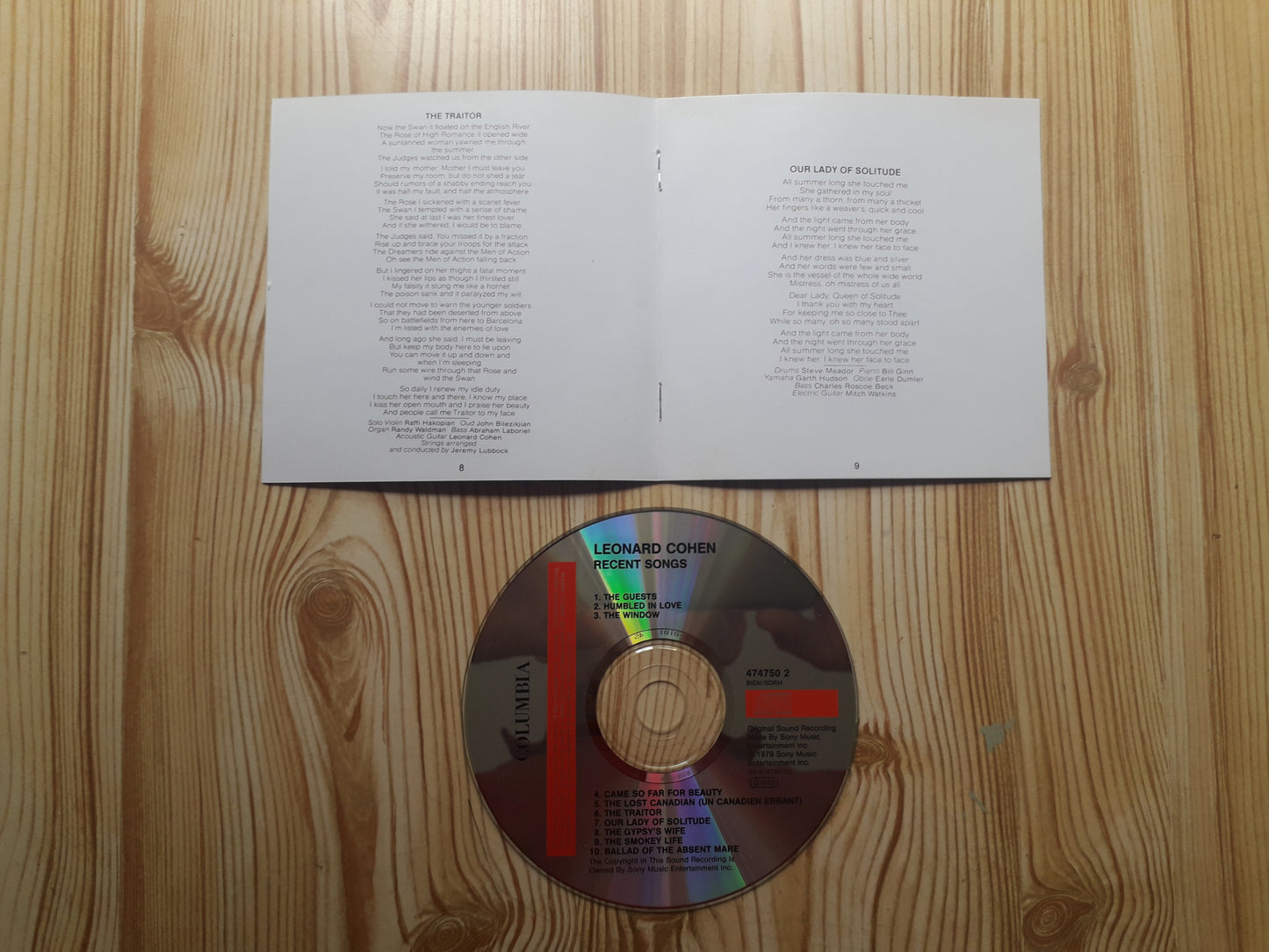Leonard Cohen-Recent Songs CD (474750 2)