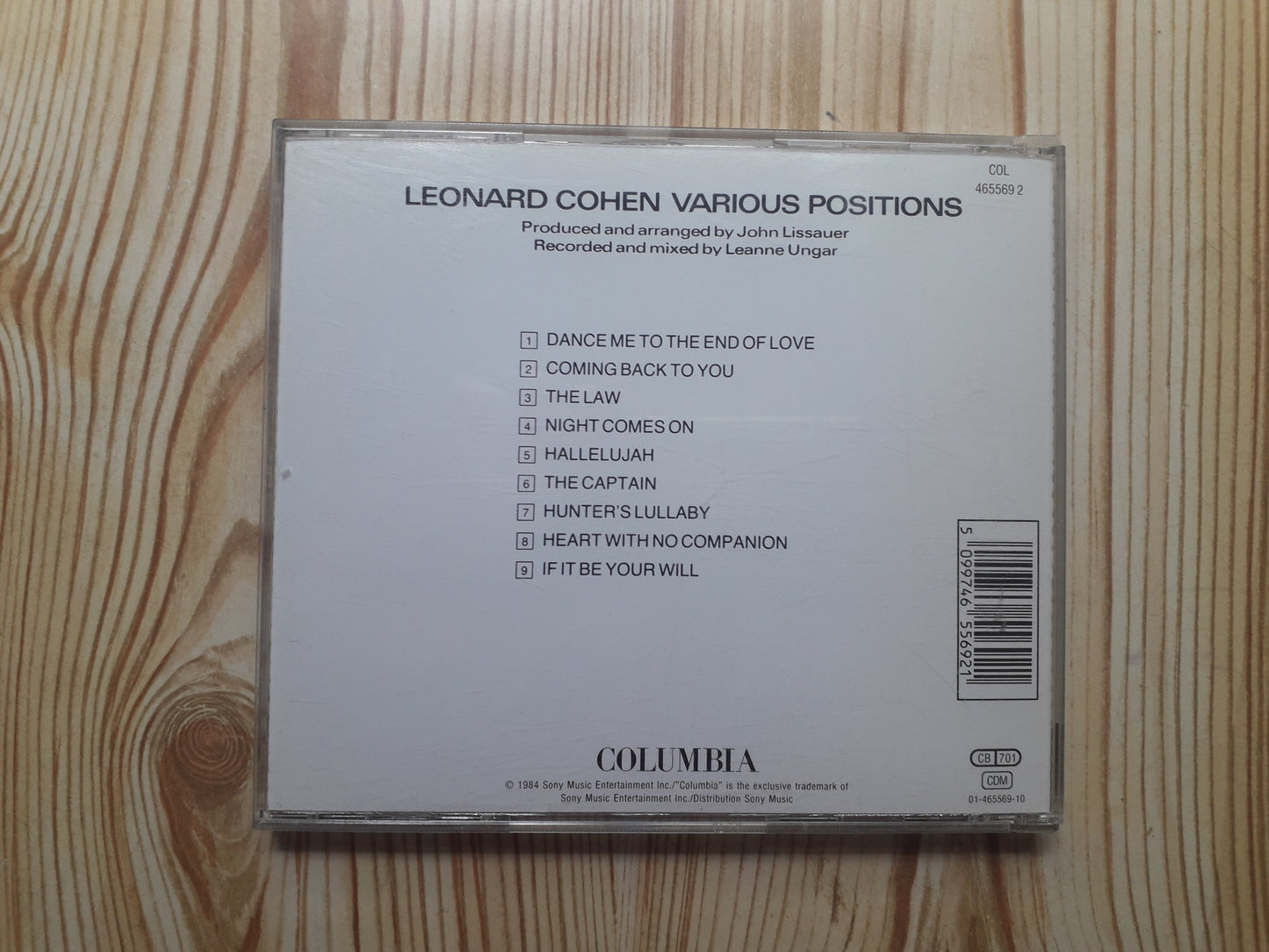 Leonard Cohen–Various Positions CD (465569 2)