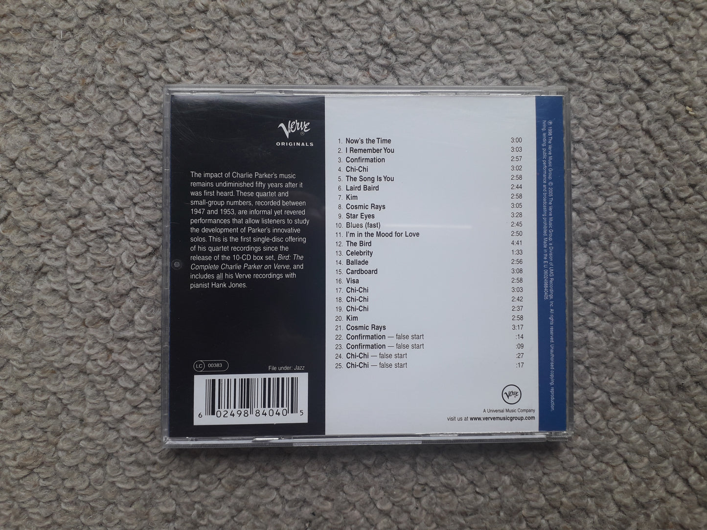 Charlie Parker-Charlie Parker CD (0602498840405)