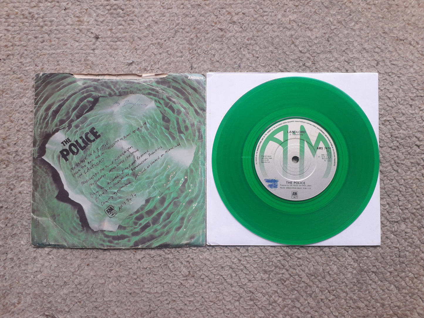 Police-Message In A Bottle 7" Green Vinyl  (AMS 7474)