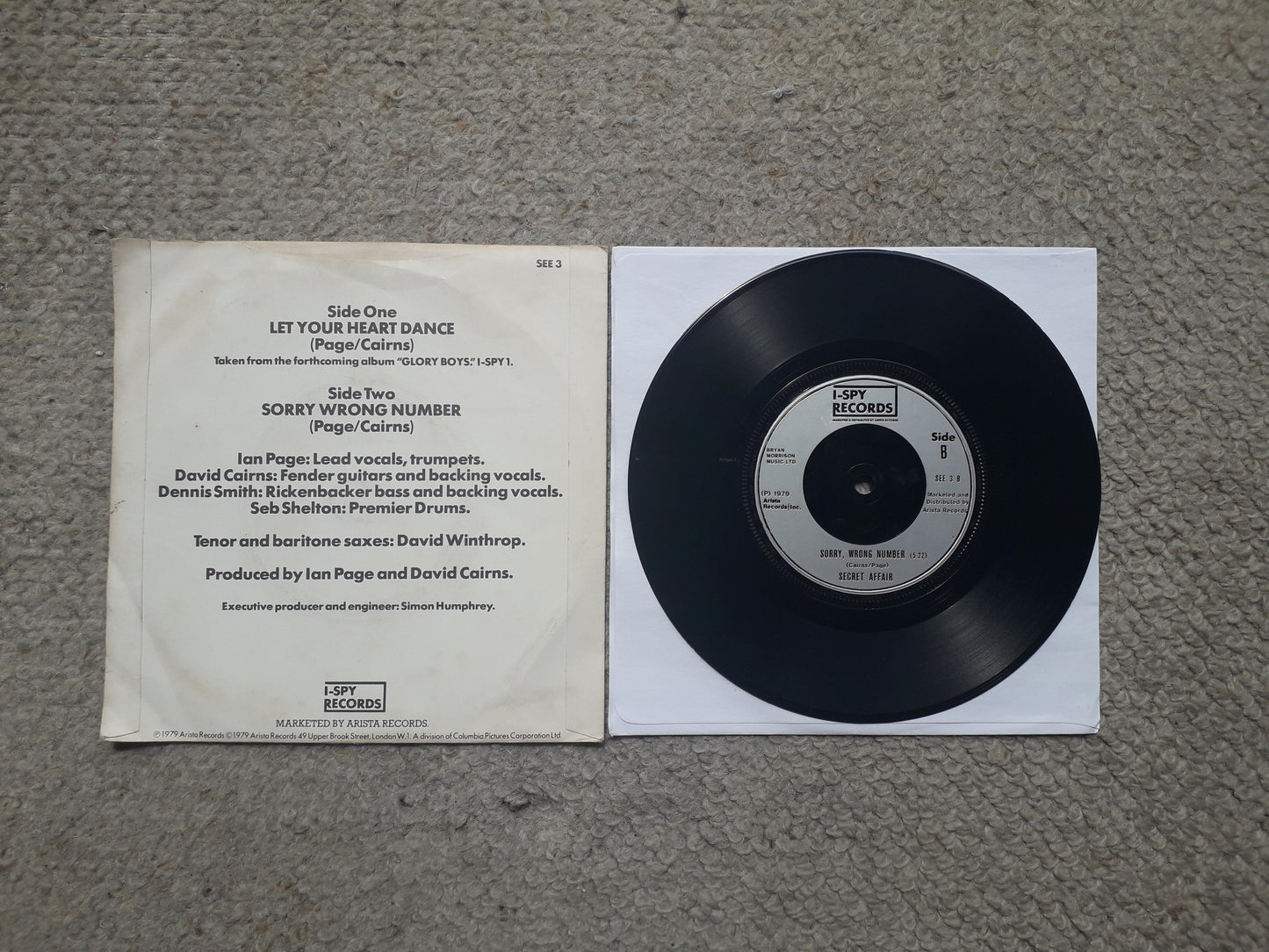 Secret Affair-Let Your Heart Dance 7" (SEE 3)